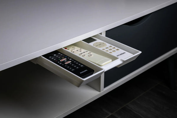Under-Table Remote Holder – Hidden Slide-Out Organizer Drawer