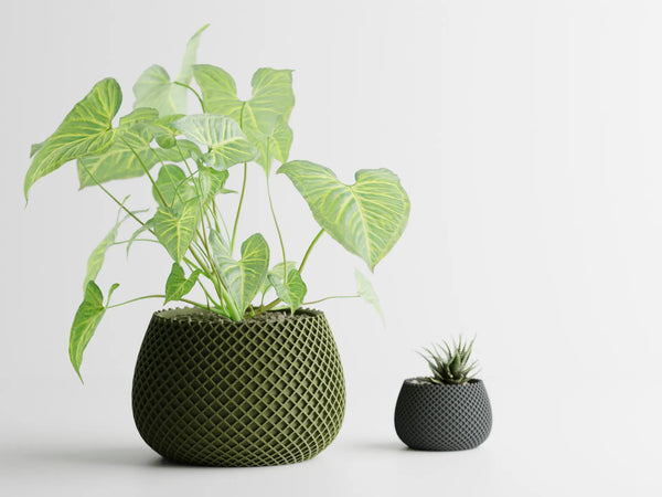 Textura Round Planter – Minimalist 3D Printed Vase for Modern Homes