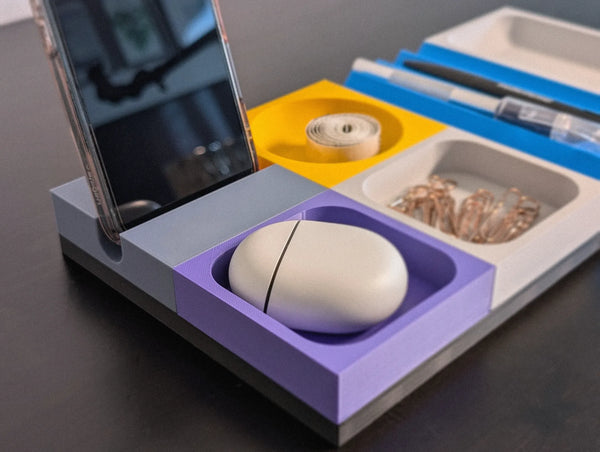 SnapGrid™ Magnetic Phone Stand – Modular Smartphone Dock for Desk Organisation