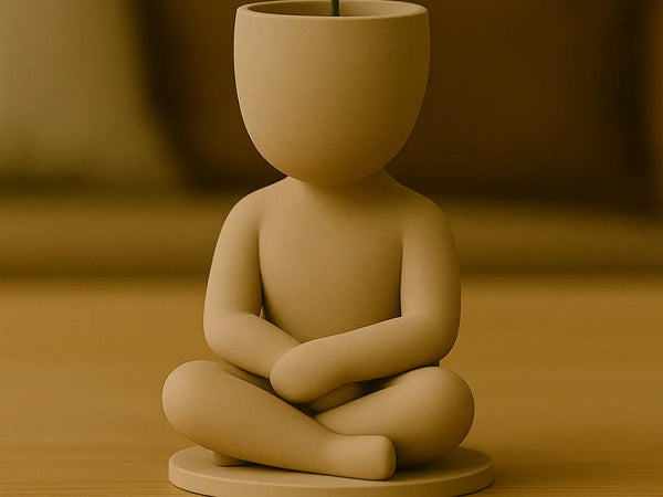 Meditating Monk Planter – Minimalist Zen Decor for Home & Office | Framora