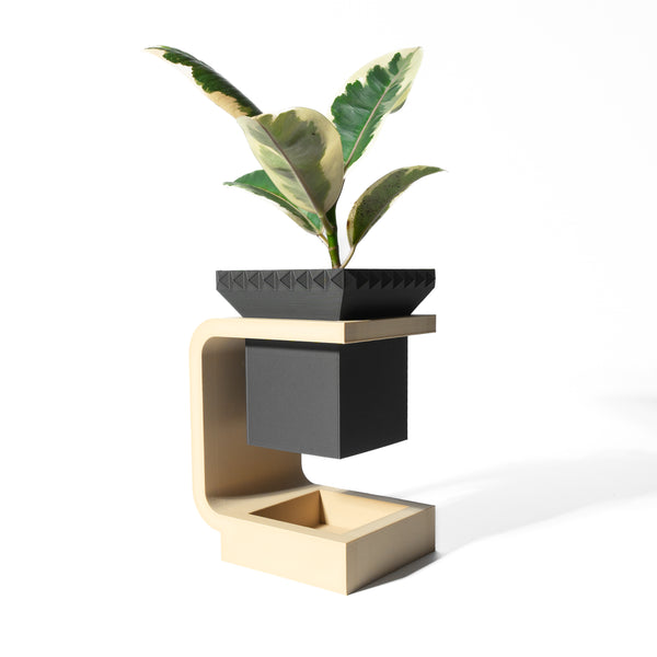 Modern Geometric Planter with Integrated Stand – Stylish Indoor Plant Pot for Home & Office Décor