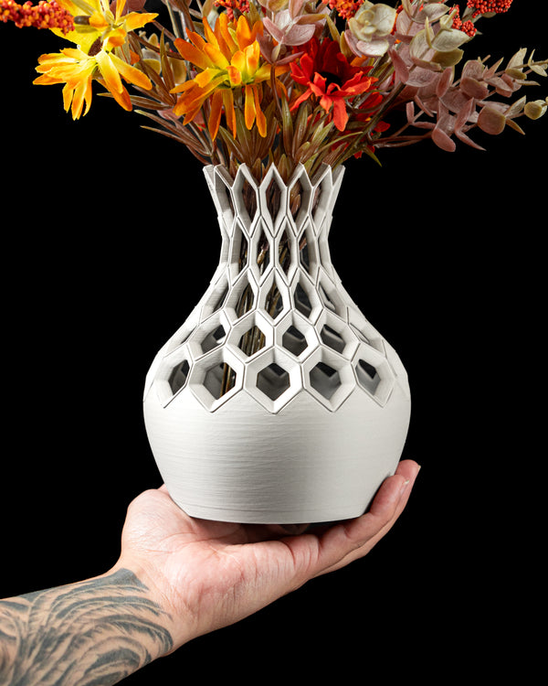 Modern Geometric Honeycomb Vase – Unique Designer Home Décor for Living Room & Office